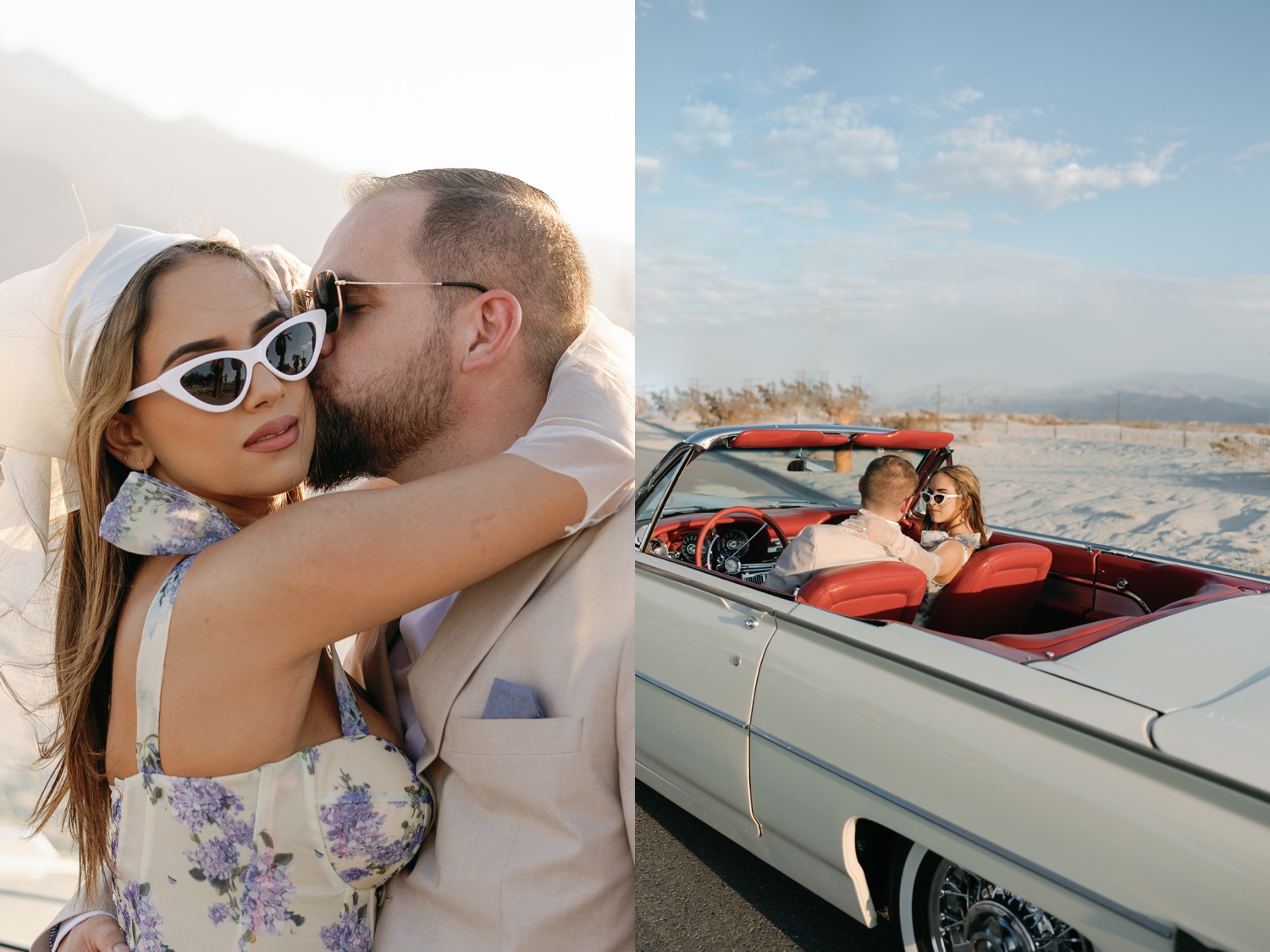 couple posing for their California engagement photos